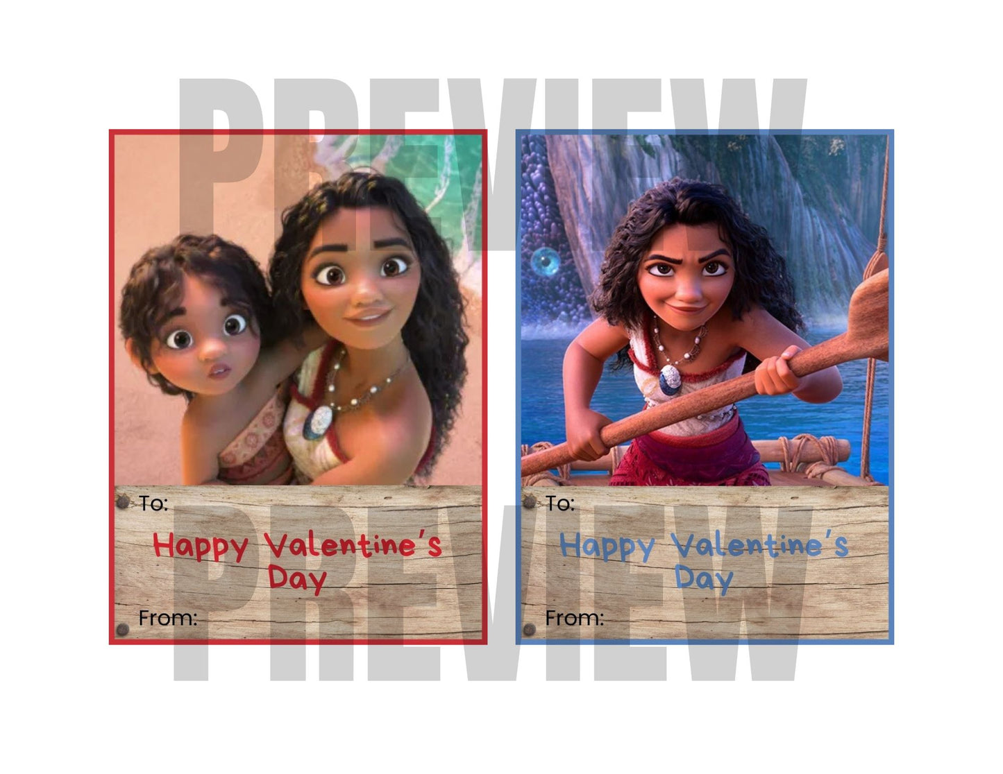 cute moana valentine's day cards
