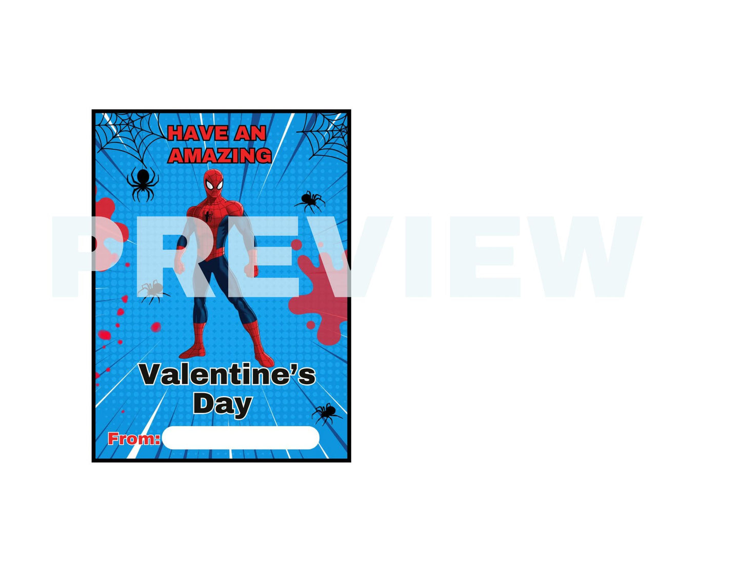 printabel spiderman valentine's day card