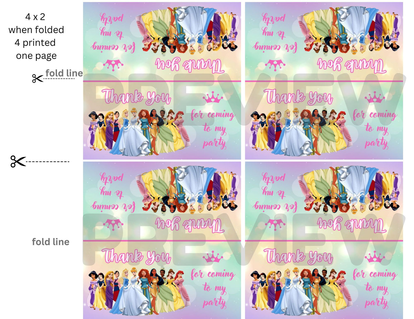 princess party favor bags