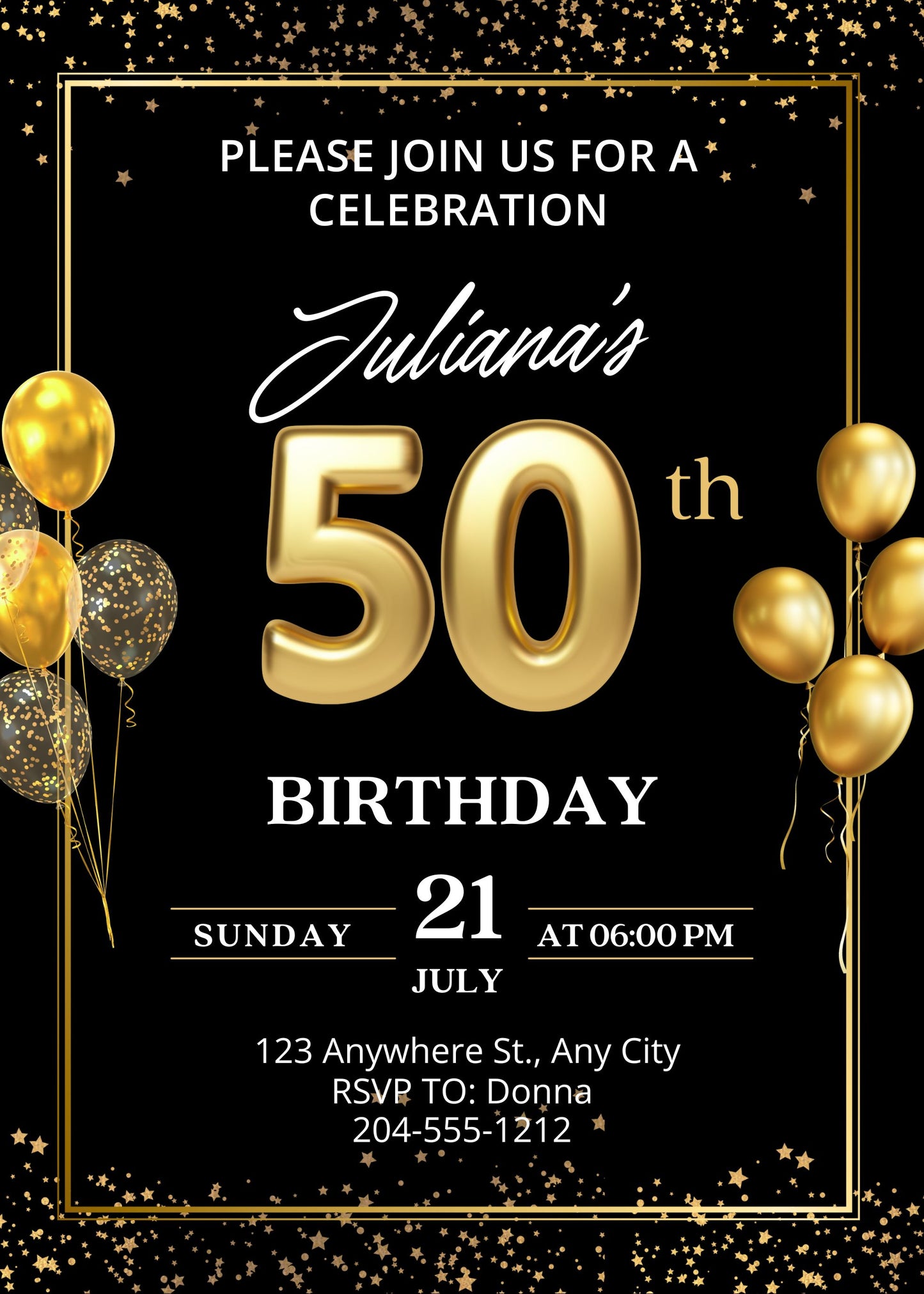 50th birthday invitation ideas