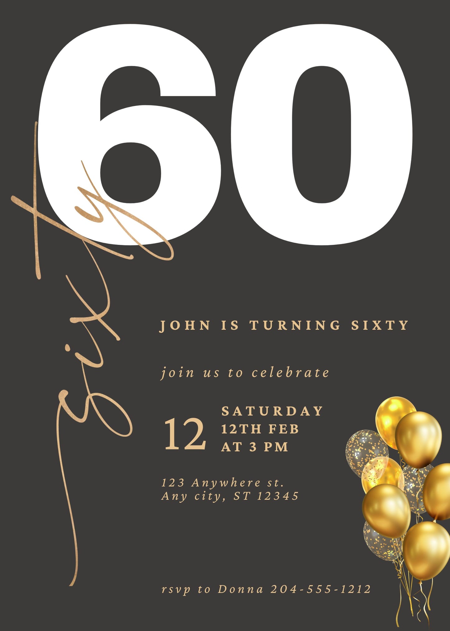60 birthday party invites