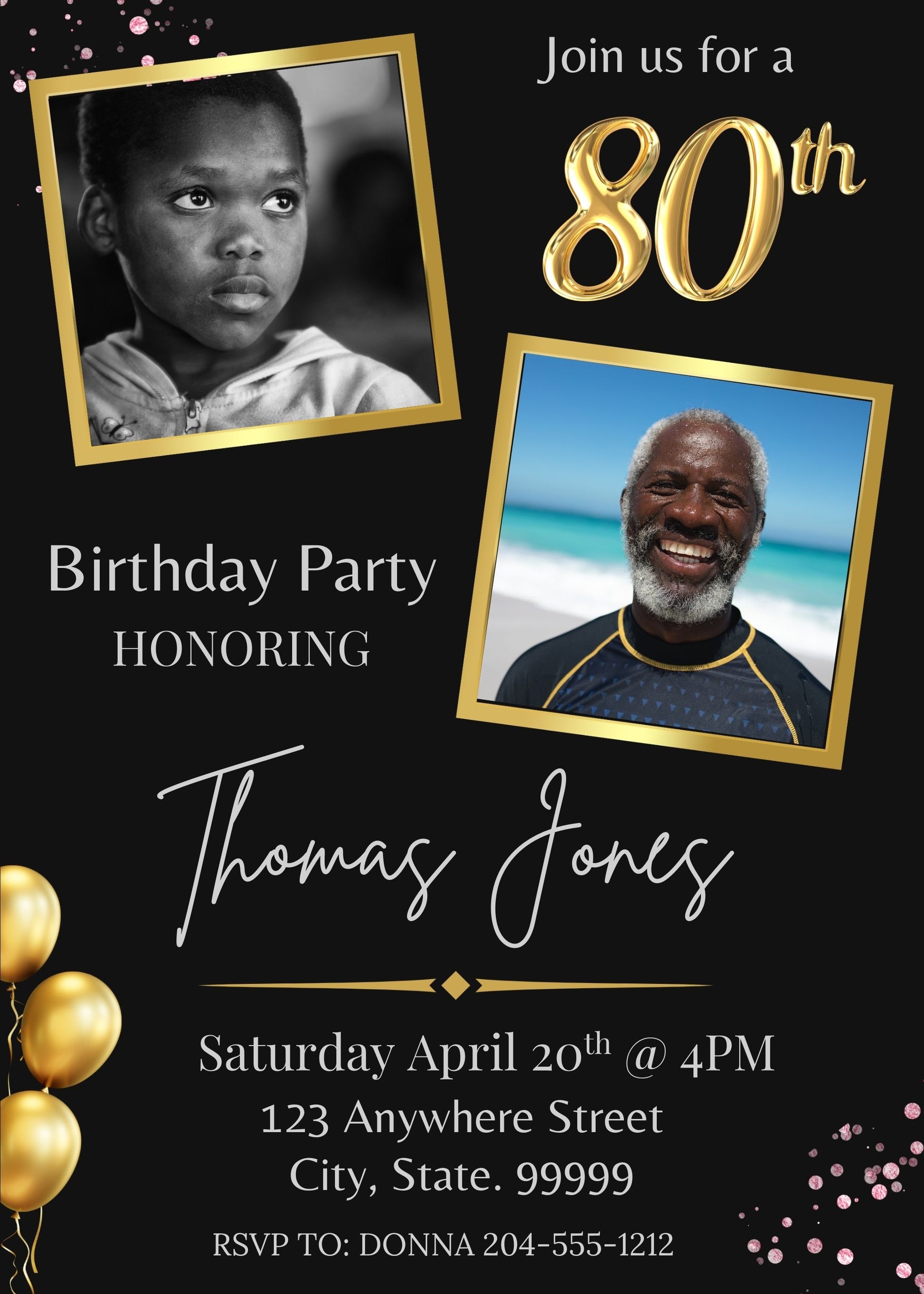 men or woman 80th birthday party ideas