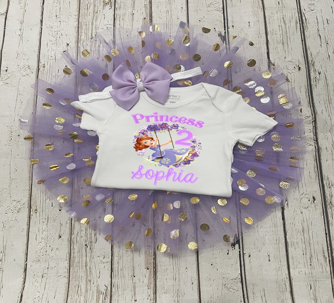 Girls Princess Sofia First Birthday Party Set- Sofia Birthday Shirt
