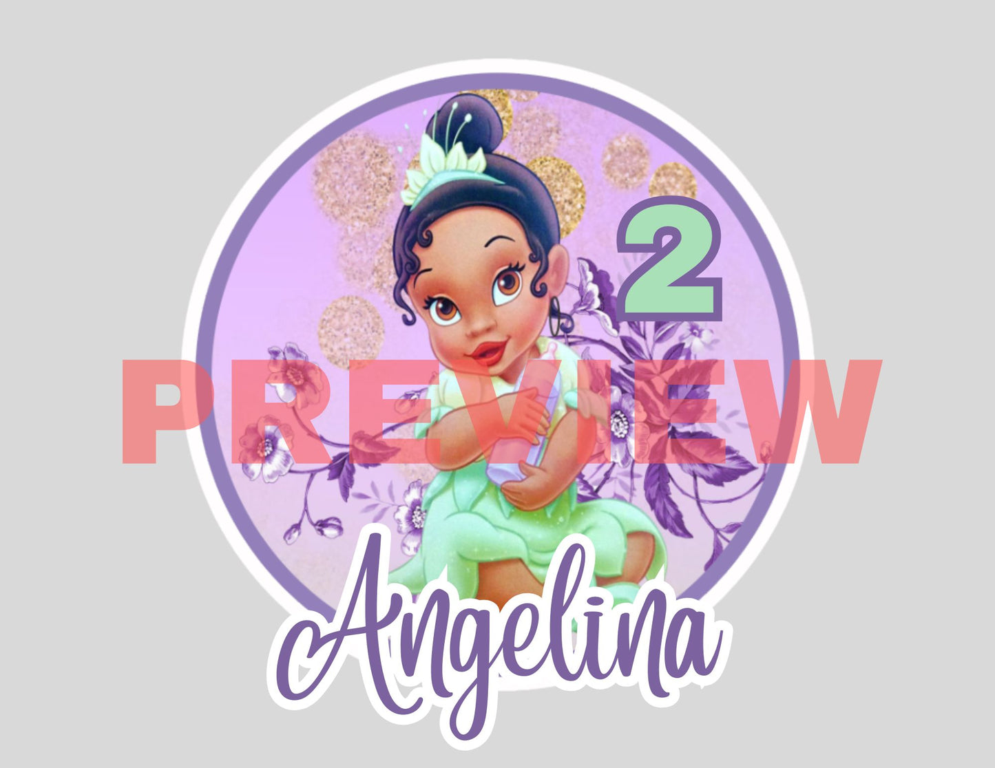 baby tiana cake topper template