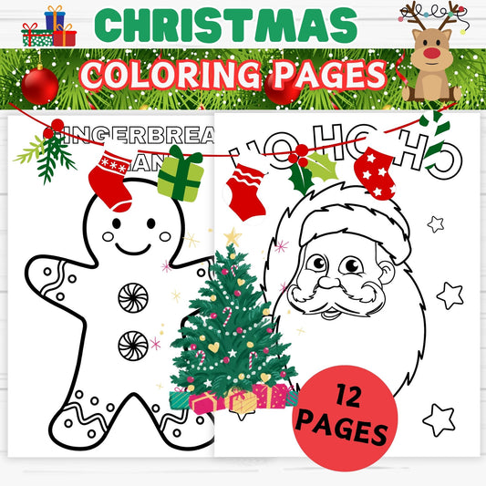 Christmas Coloring Pages for Kids - Holiday Christmas Coloring