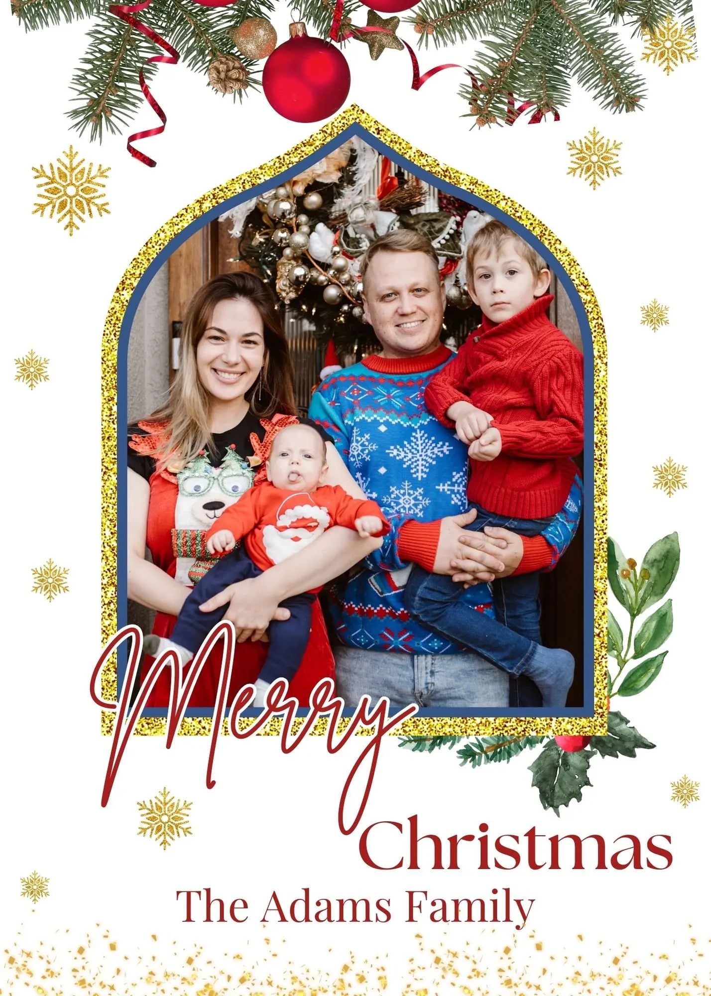 cute family photo christmas card
