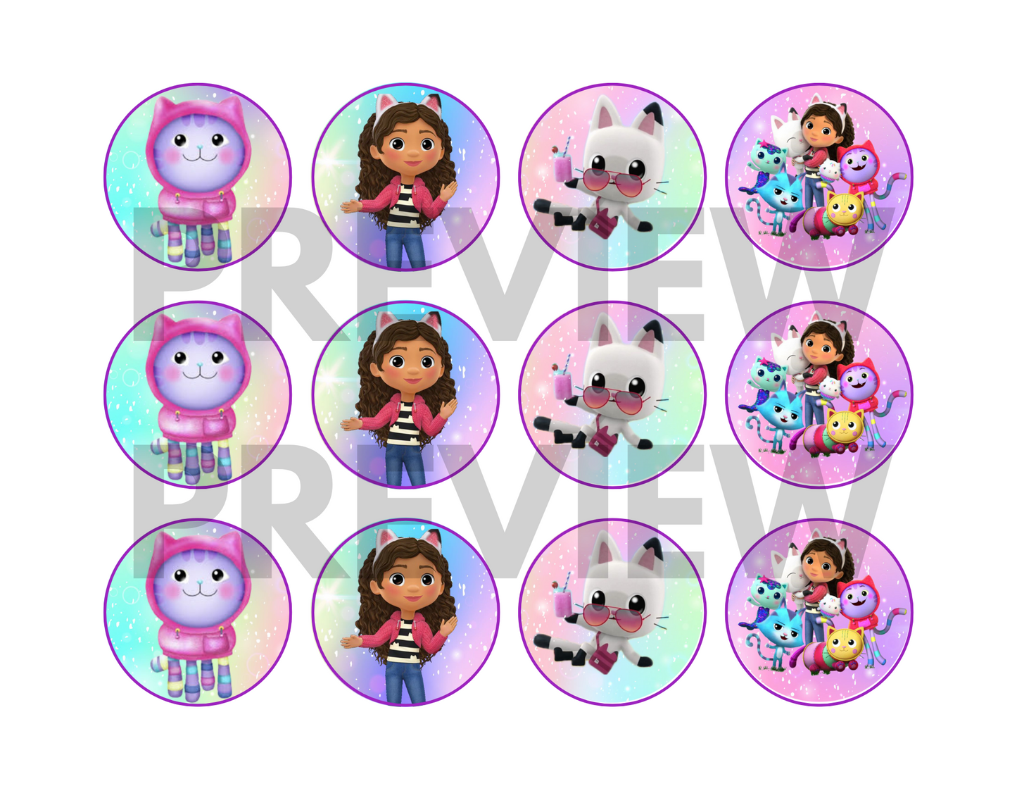 gabby dollhouse printable cake toppers