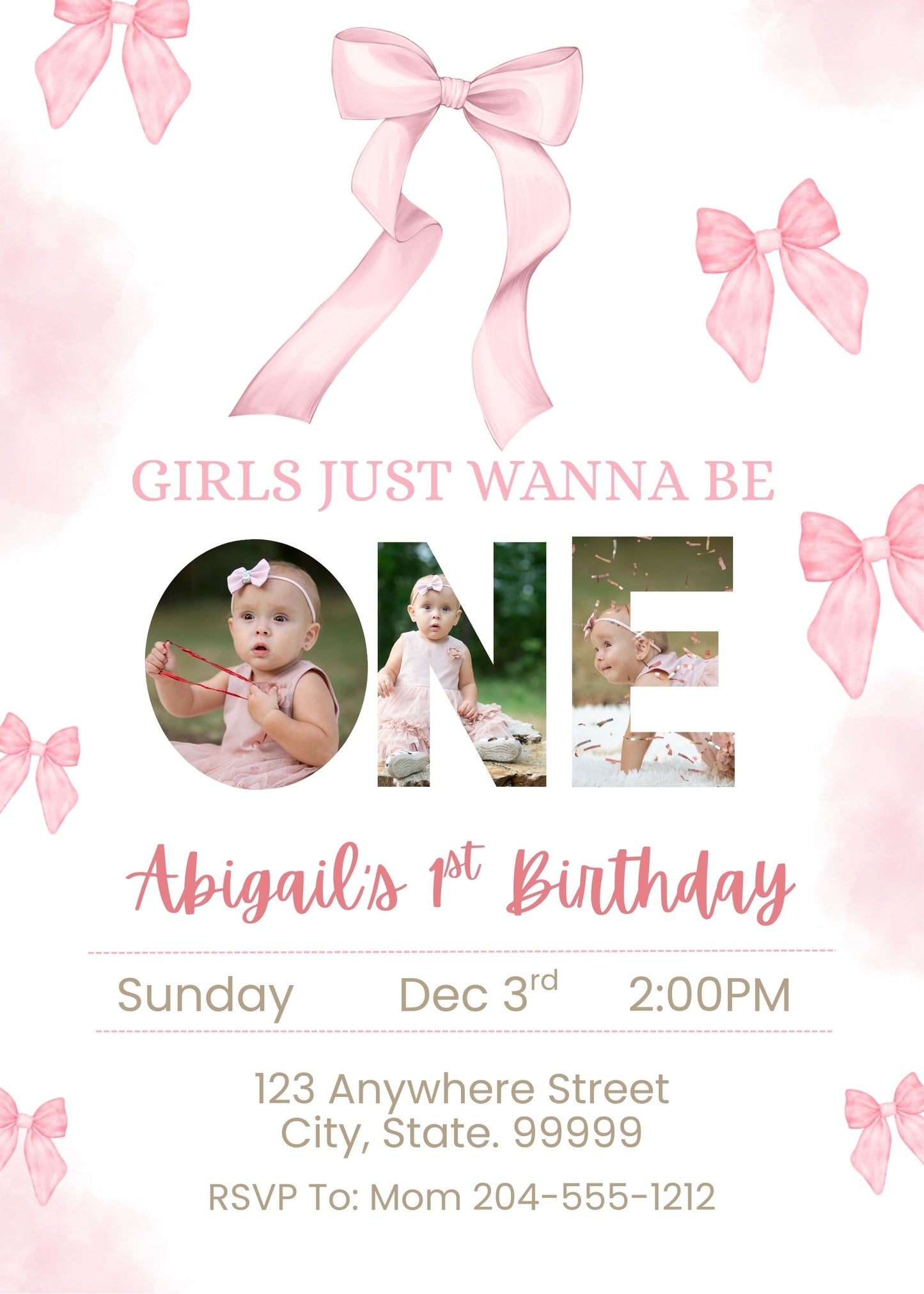 1st birthday birthday invite