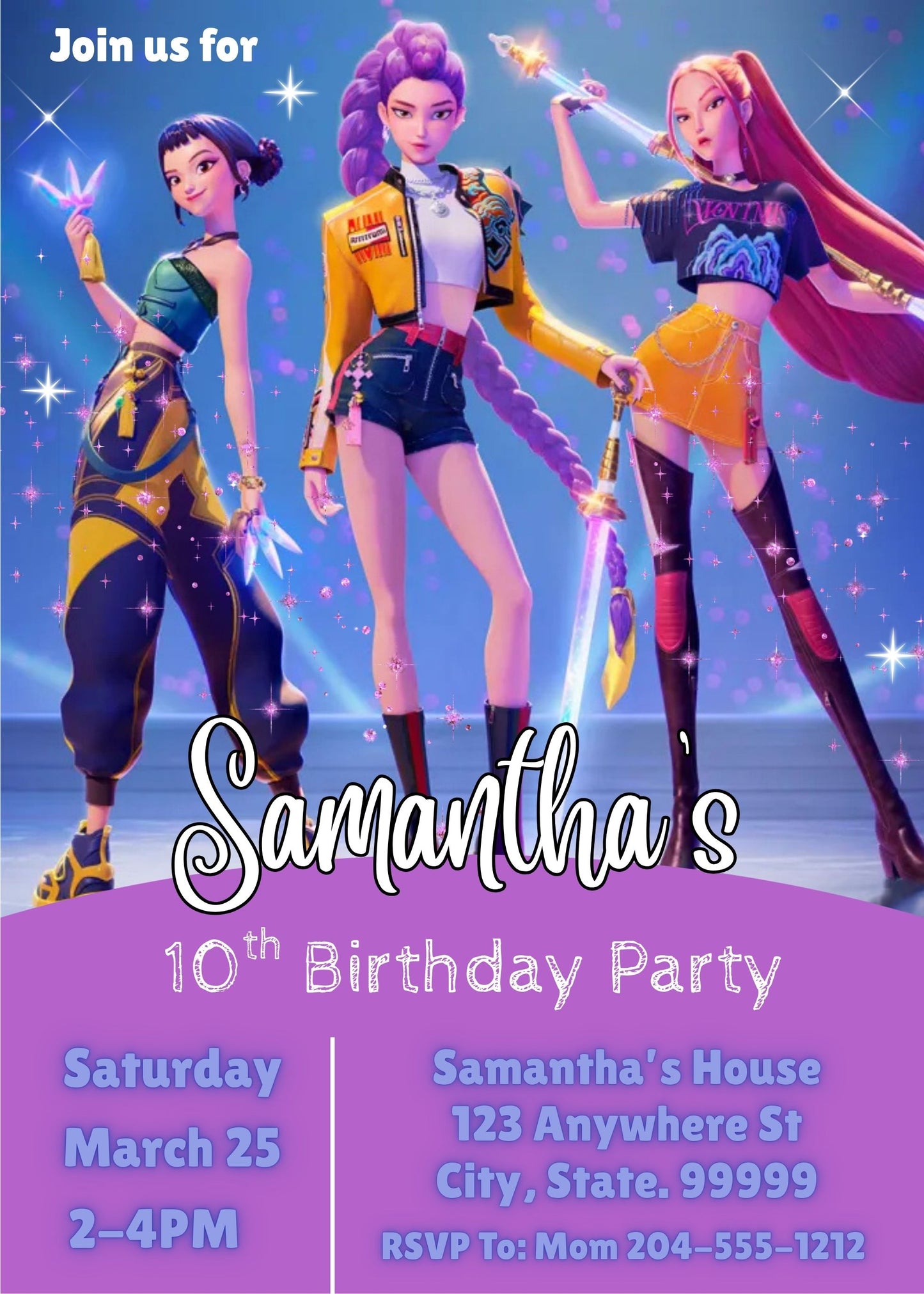 girl kpop birthday invitation online