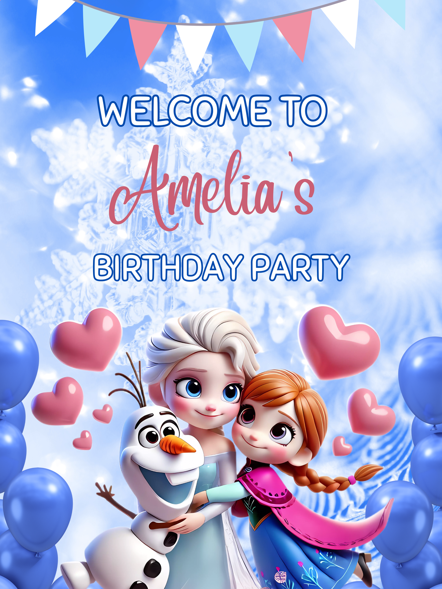 Frozen sister birthday poster editable