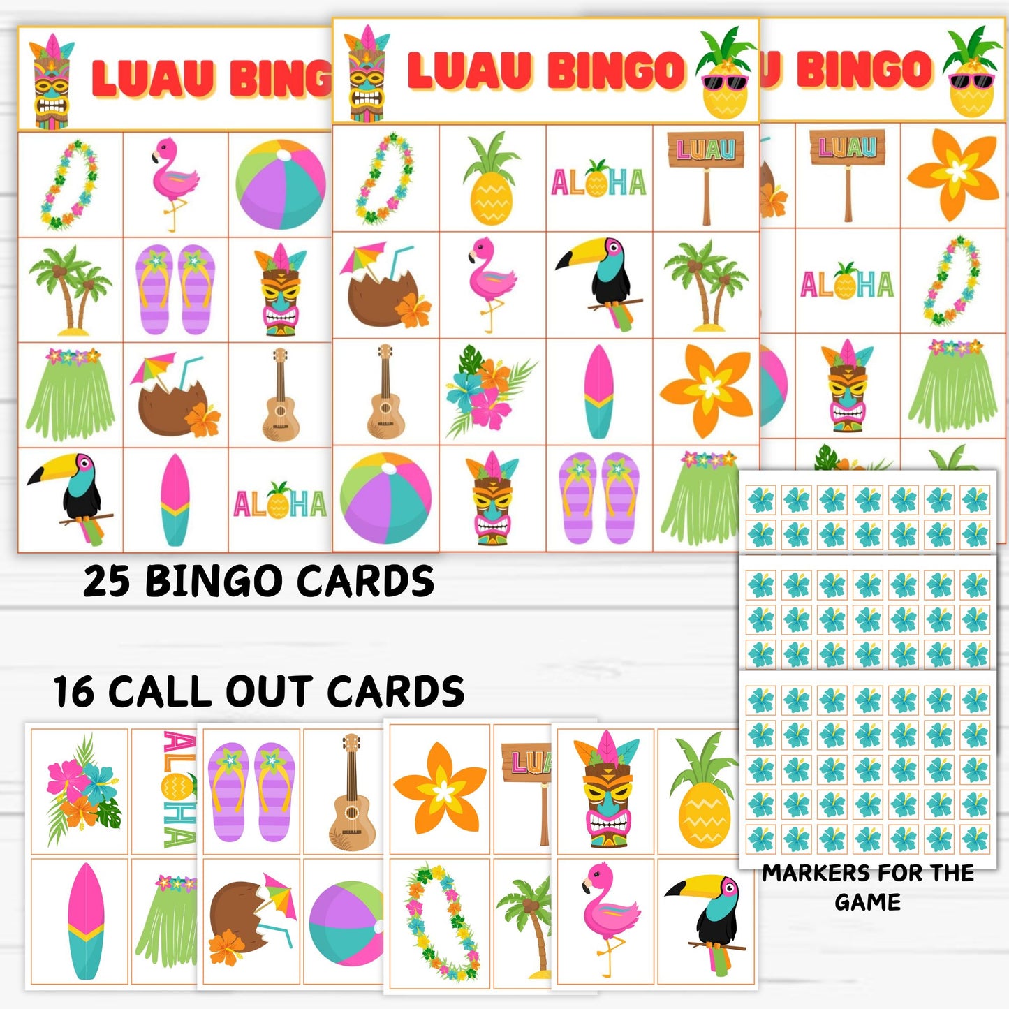 luau themed party games , luau bingo game printable