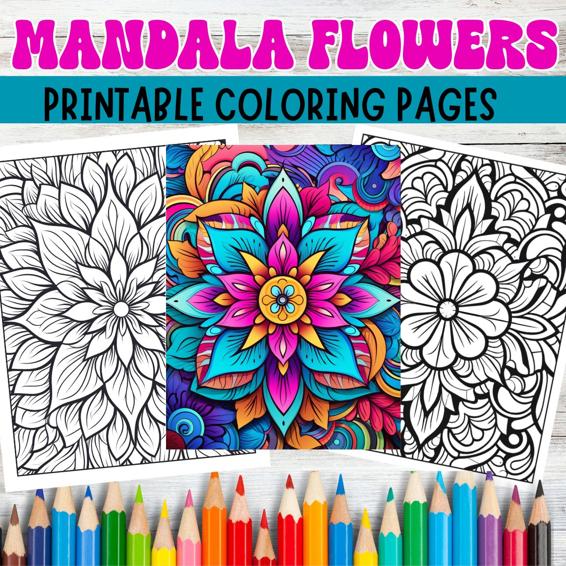 Mandala Flower Coloring Book for Adults | Stress-Relief Floral Designs for Relaxation, Meditation & Mindfulness