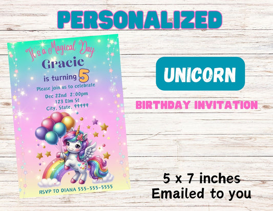 Unicorn Birthday Invitations online- Unicorn Invitations Printable