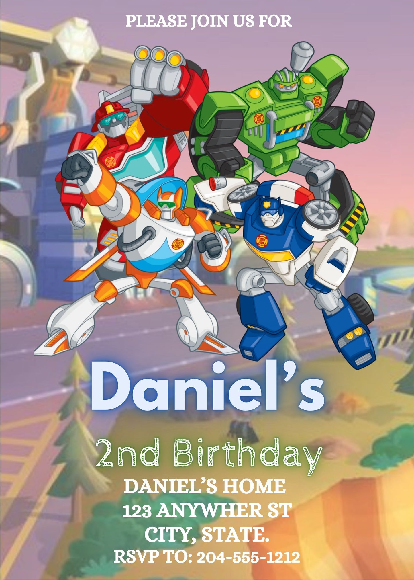 optimus prime birthday invitations 