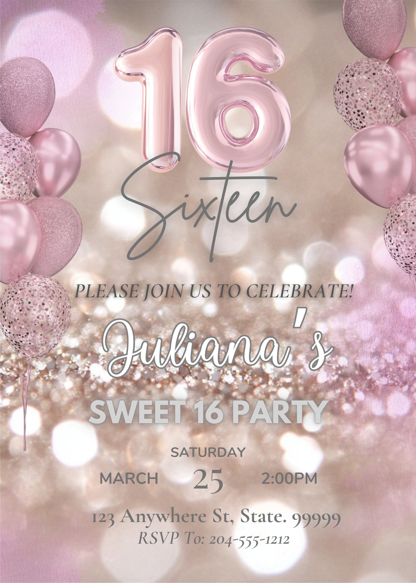 rose gold sweet sixteen birthday party