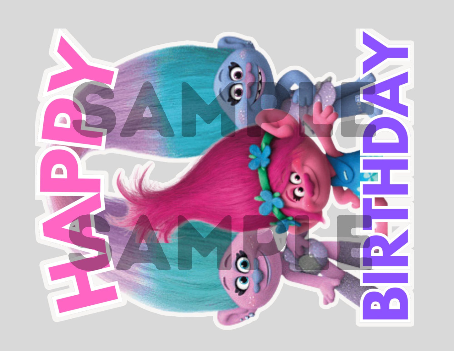 printable trolls cake topper