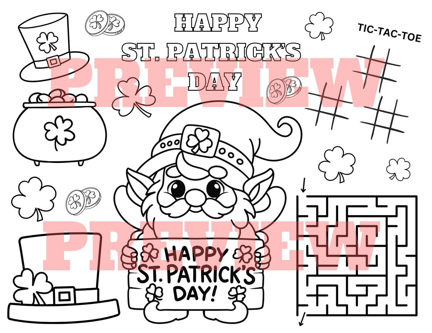 st patrick's day activity sheet for kids