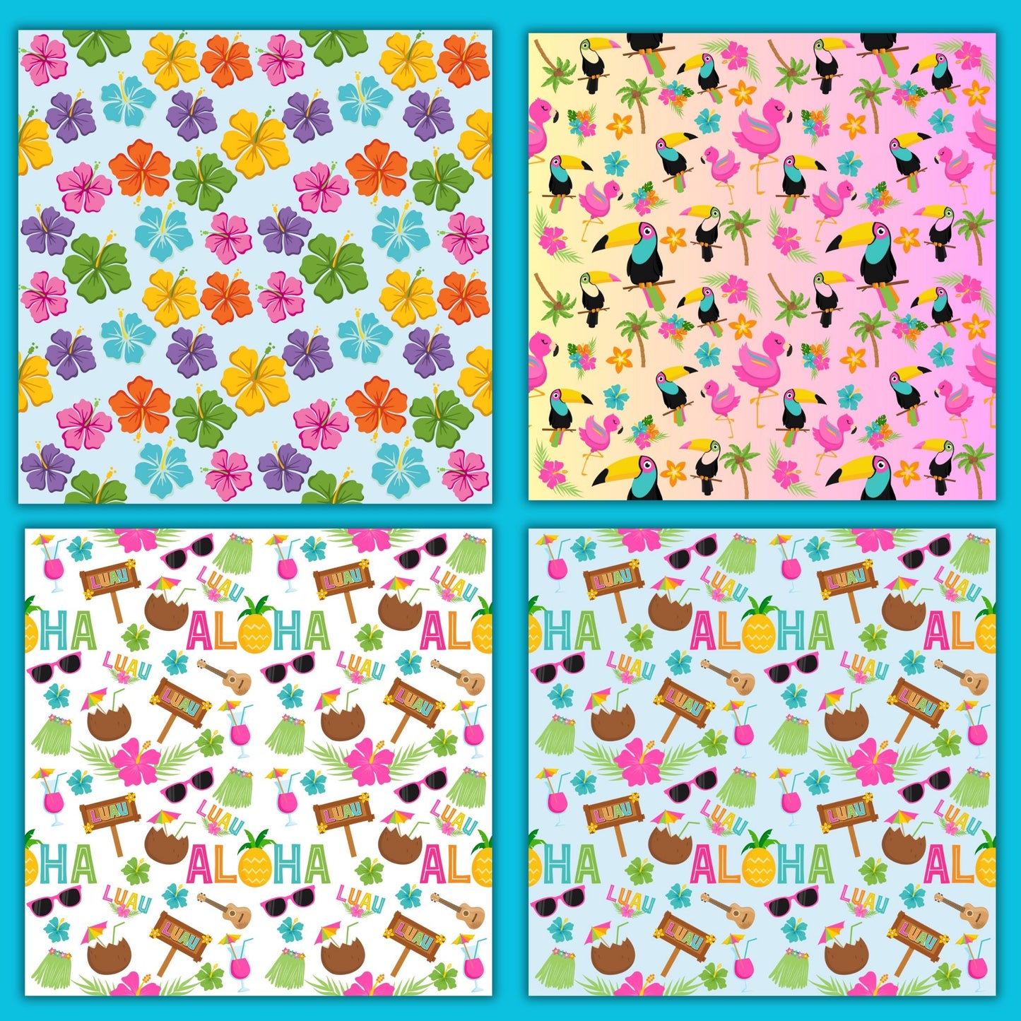 seamless tropical flower pattern