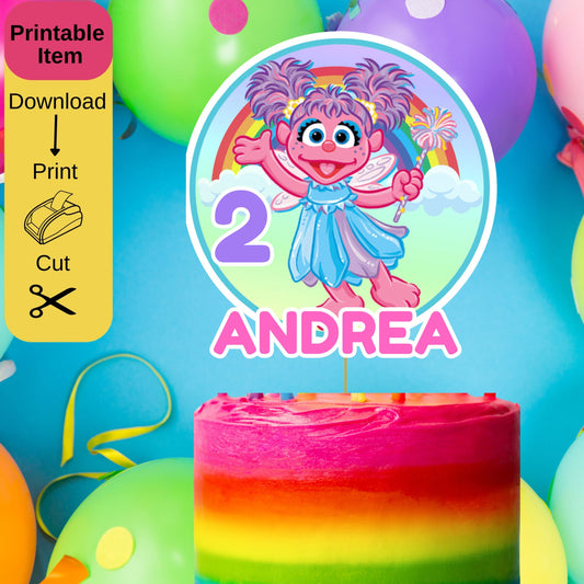 Abby Cadabby Cake Topper Template - Cute Abby Cadabby Birthday Cake Editable