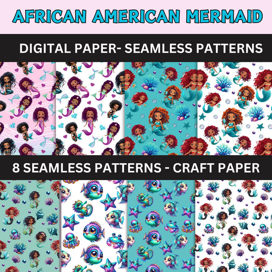 African American Seamless Pattern Paper- African American Craft Paper