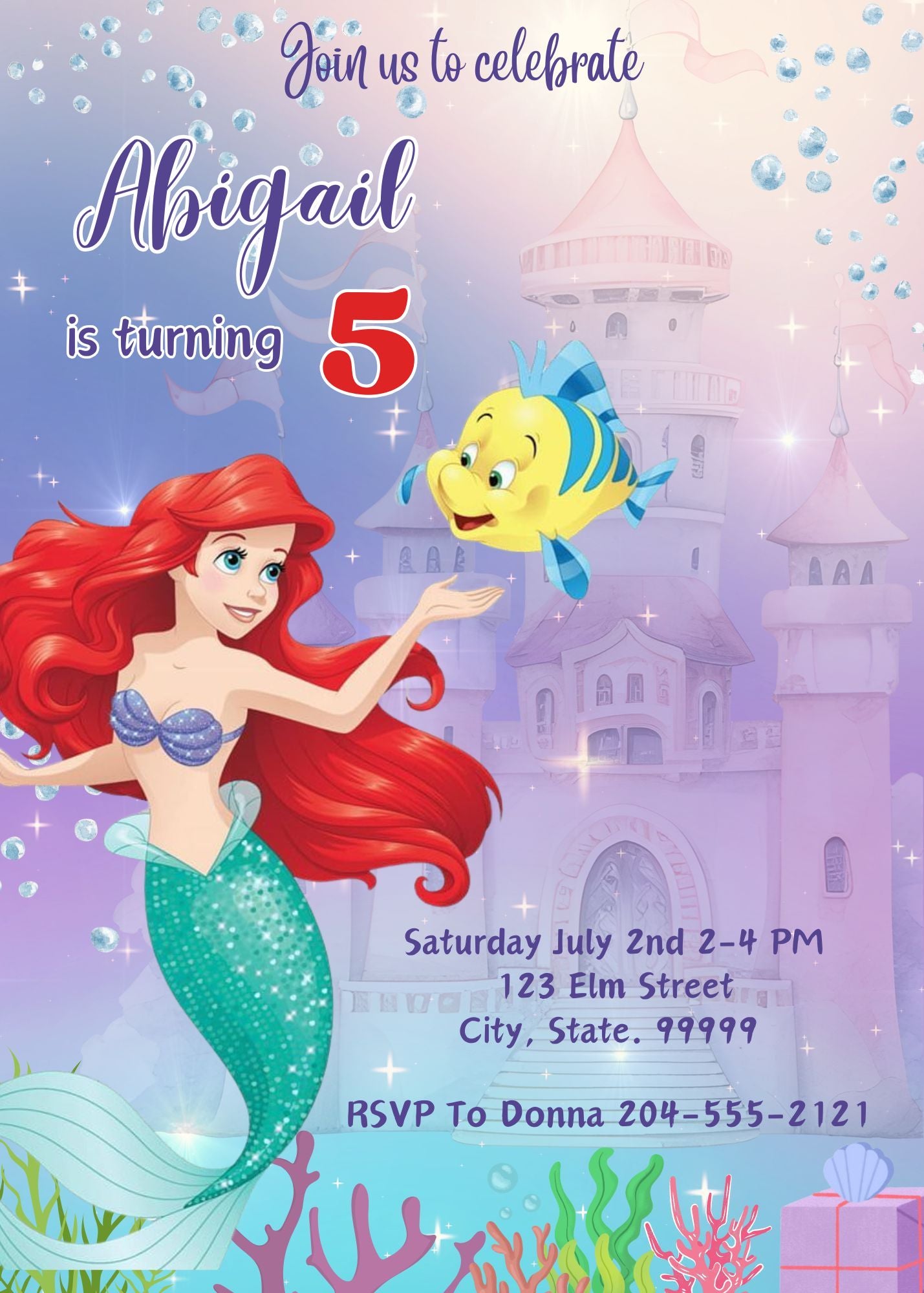 princess ariel birthday party
