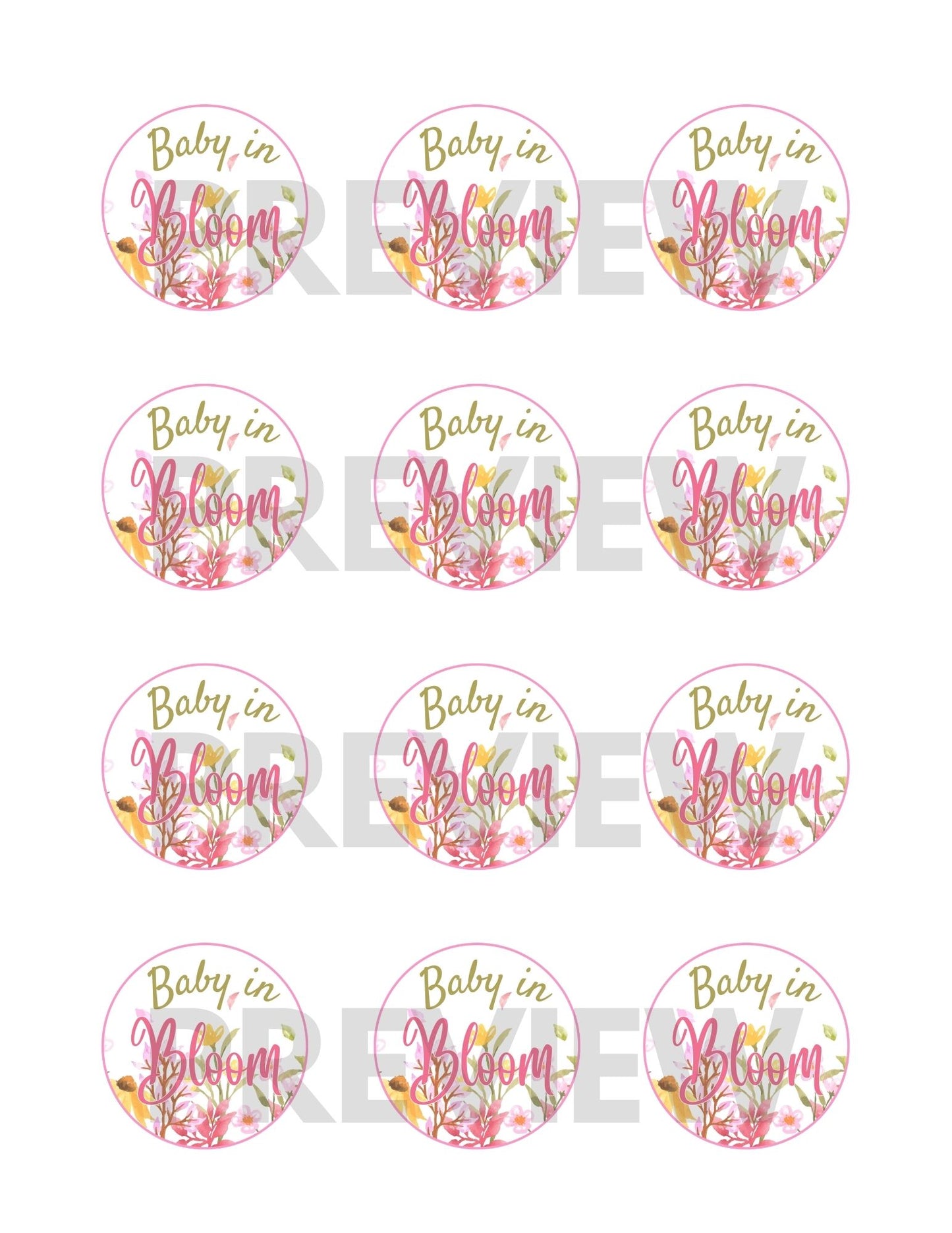 wildflower cupcake toppers printable