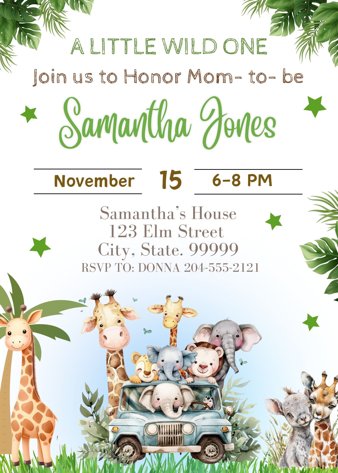 wild one safari baby shower invites for boy