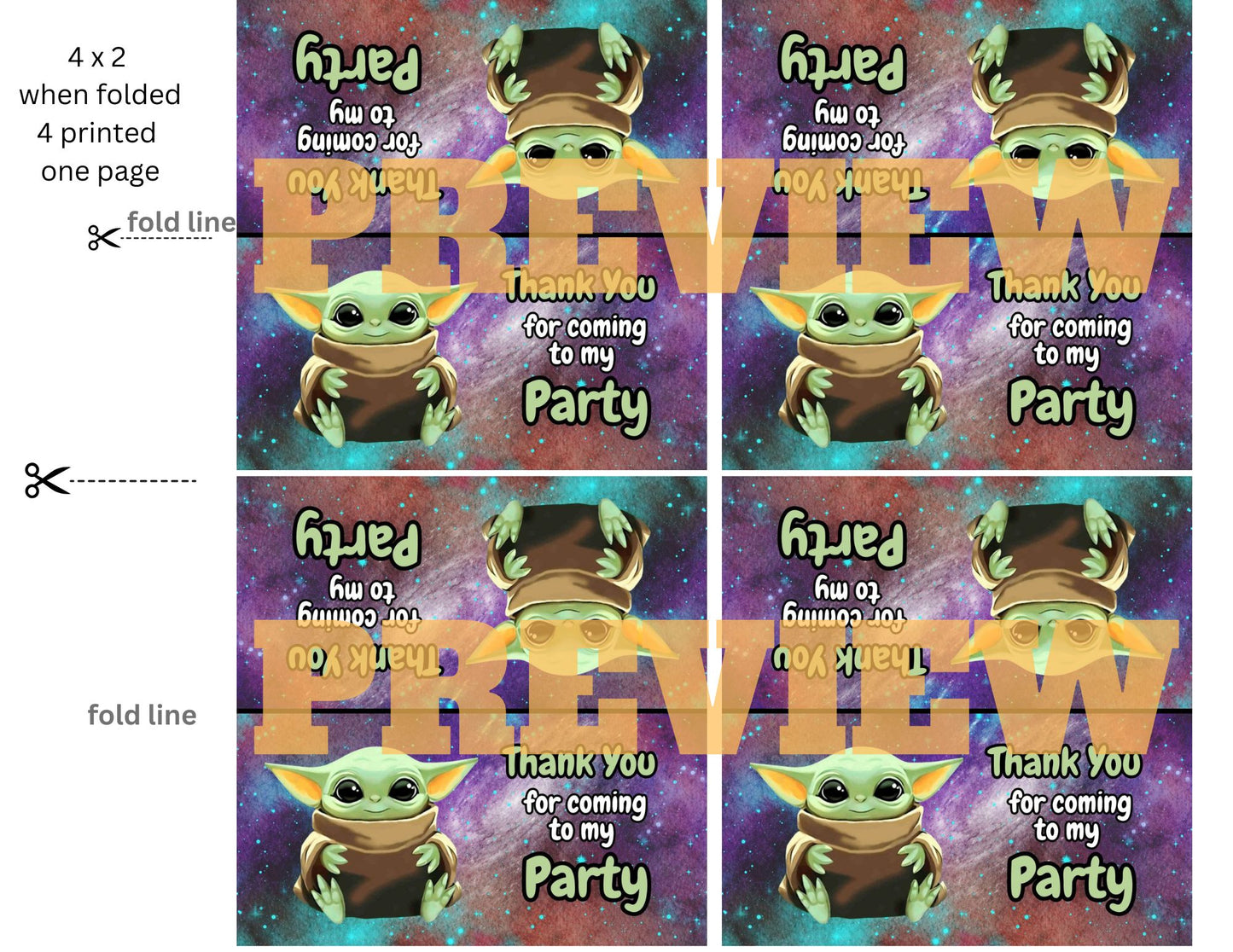 baby yoda party favor labels