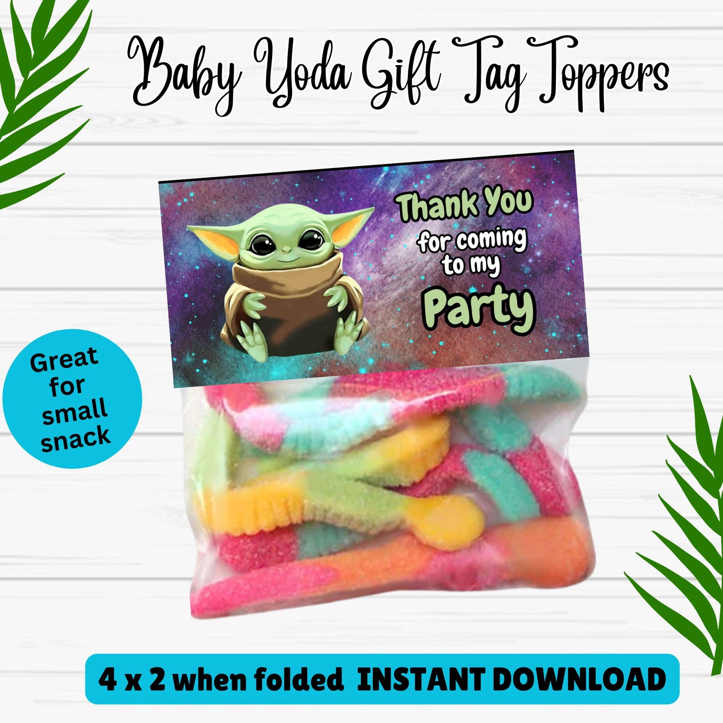 Baby Yoda Birthday Gift Tag Labels - Printable Baby Yoda Gift Tags