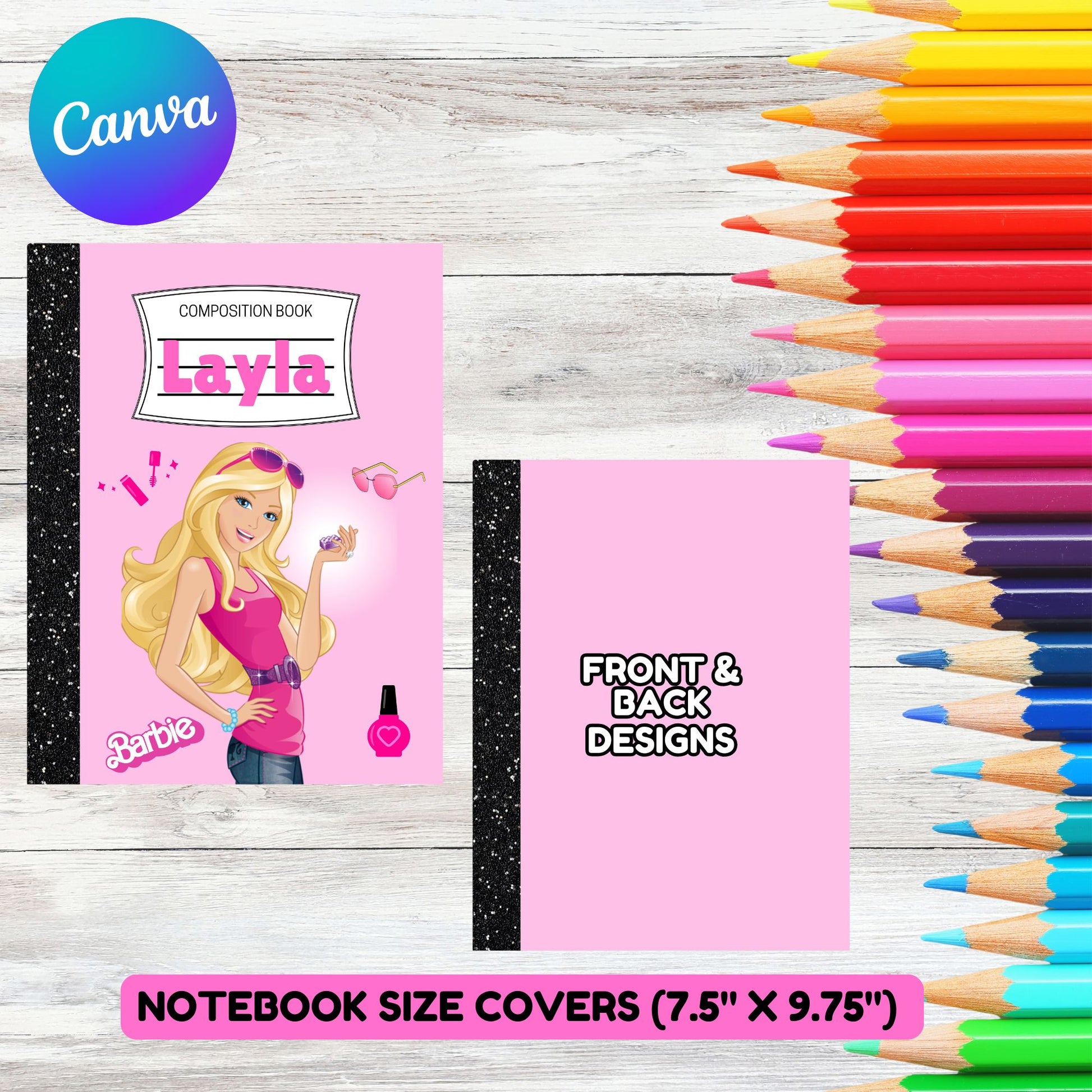 cute barbie school notebook cover
