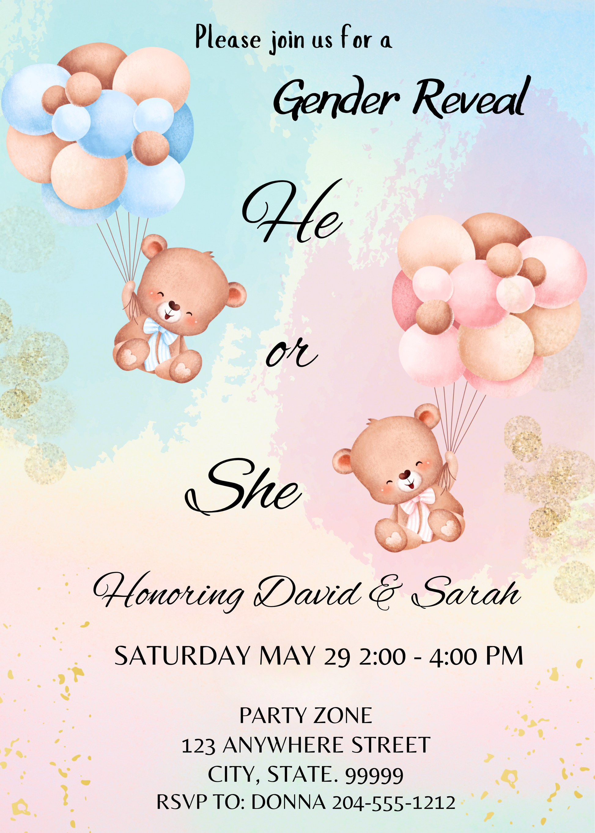gender reveal invitation template online