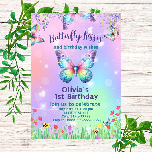 Cute Butterfly Birthday Invitations- Printable