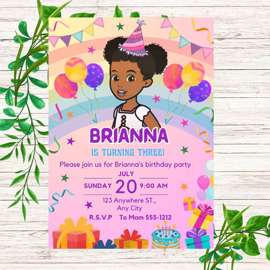 Gracie's Corner Personalized Birthday Invitation- PDF Emailed to you