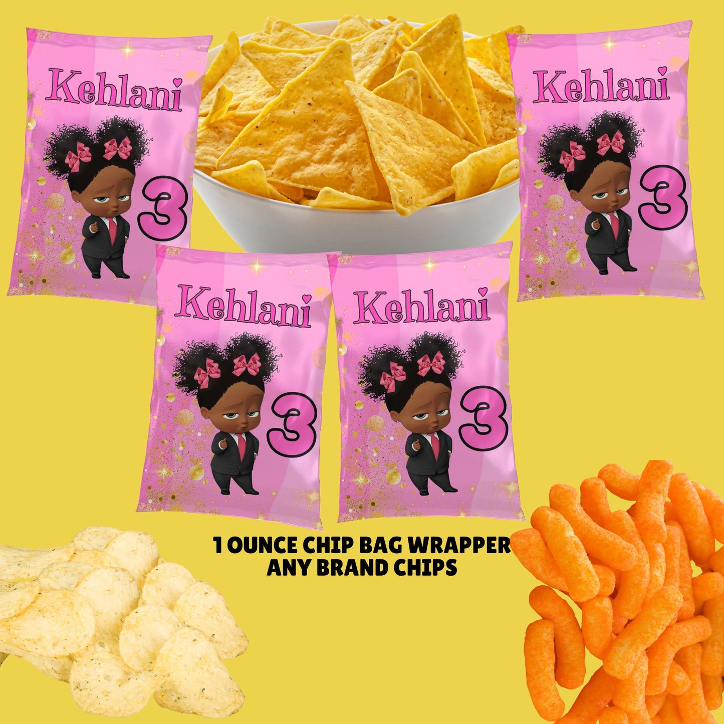 black boss baby chip bags