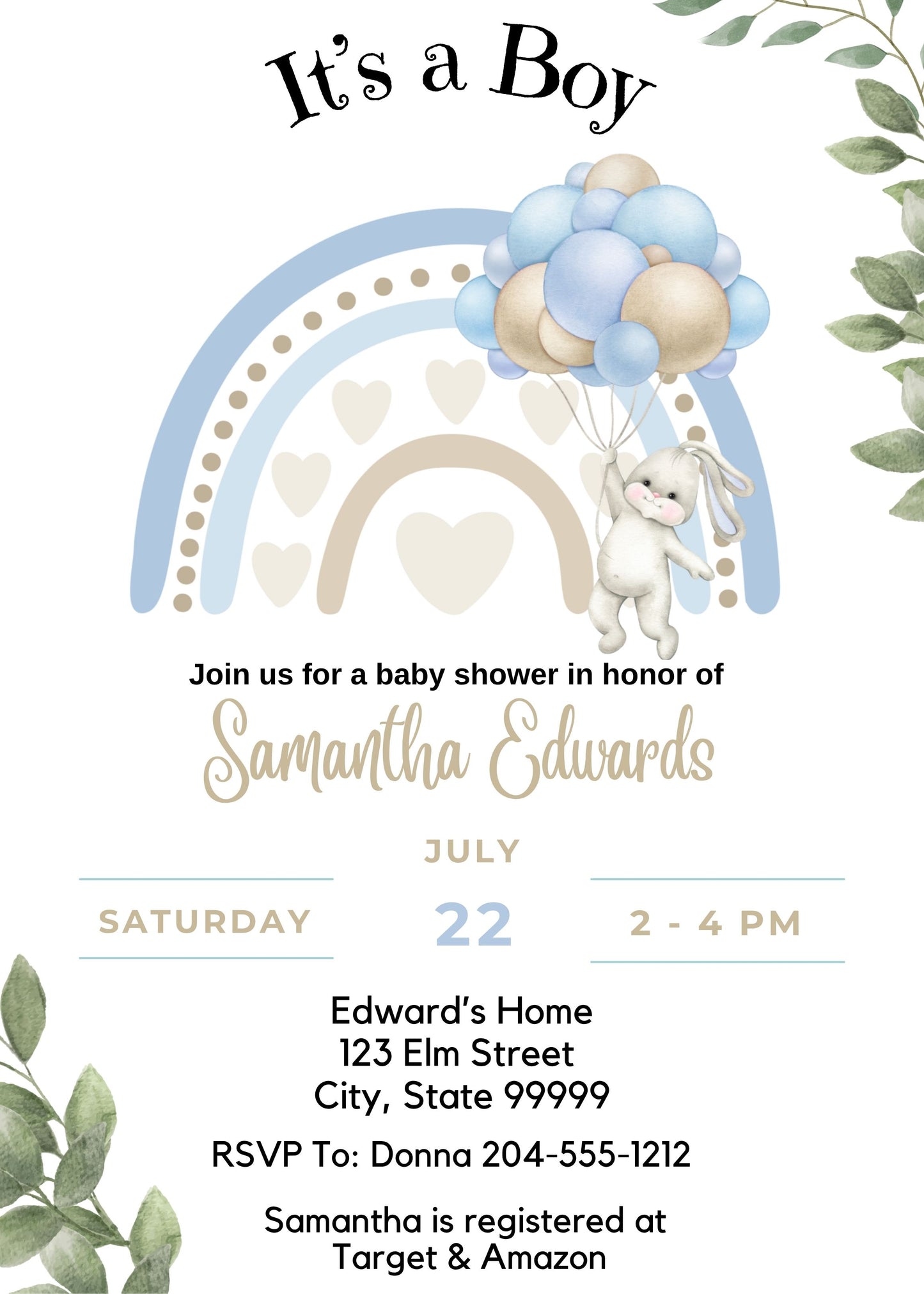 it's a boy baby shower invitation template