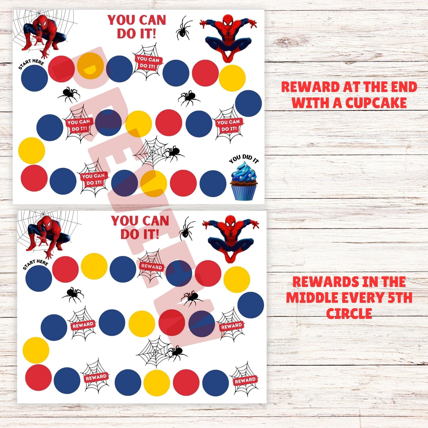 spiderman printable positive charts