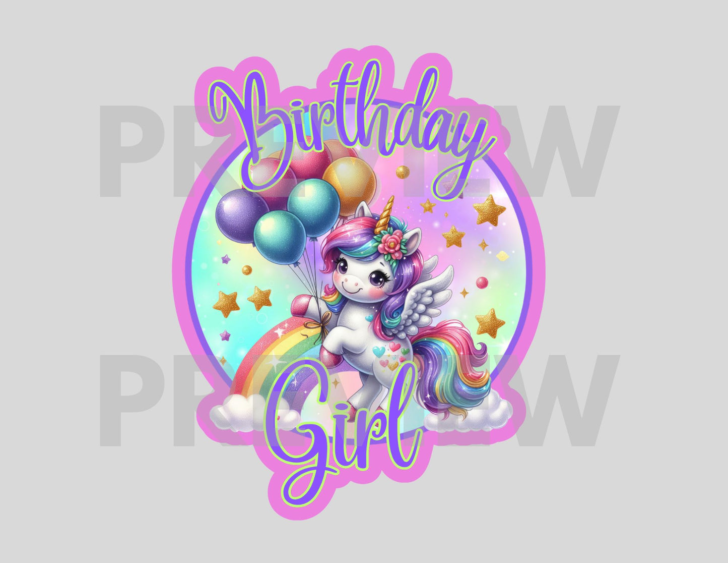 Unicorn Cake Topper Printable - Rainbow Unicorn Cake Topper
