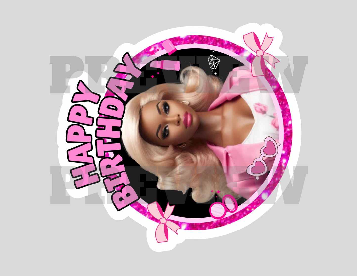 black barbie cupcake topper printable