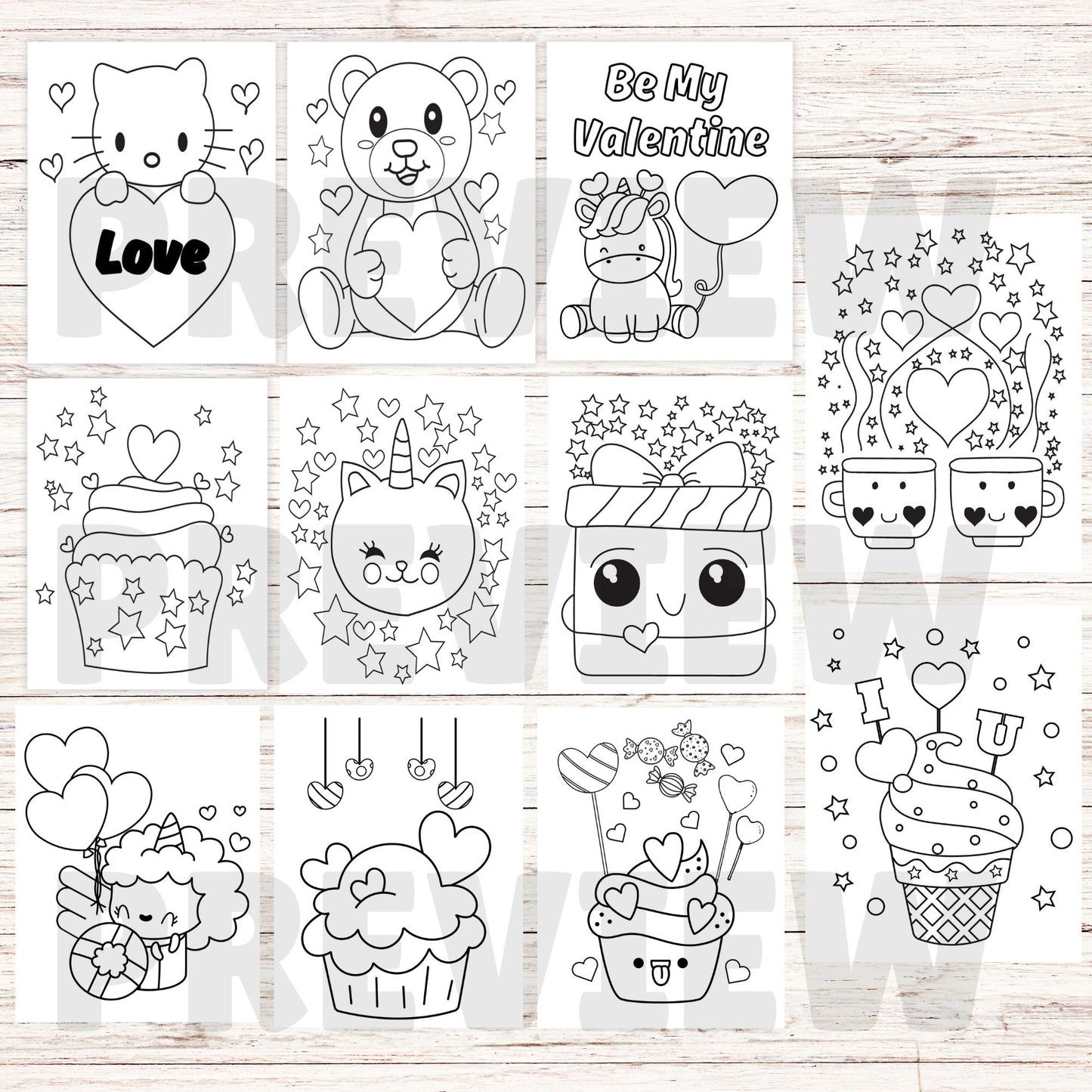 VALENTINE'S DAY KIDS COLORING PAGES