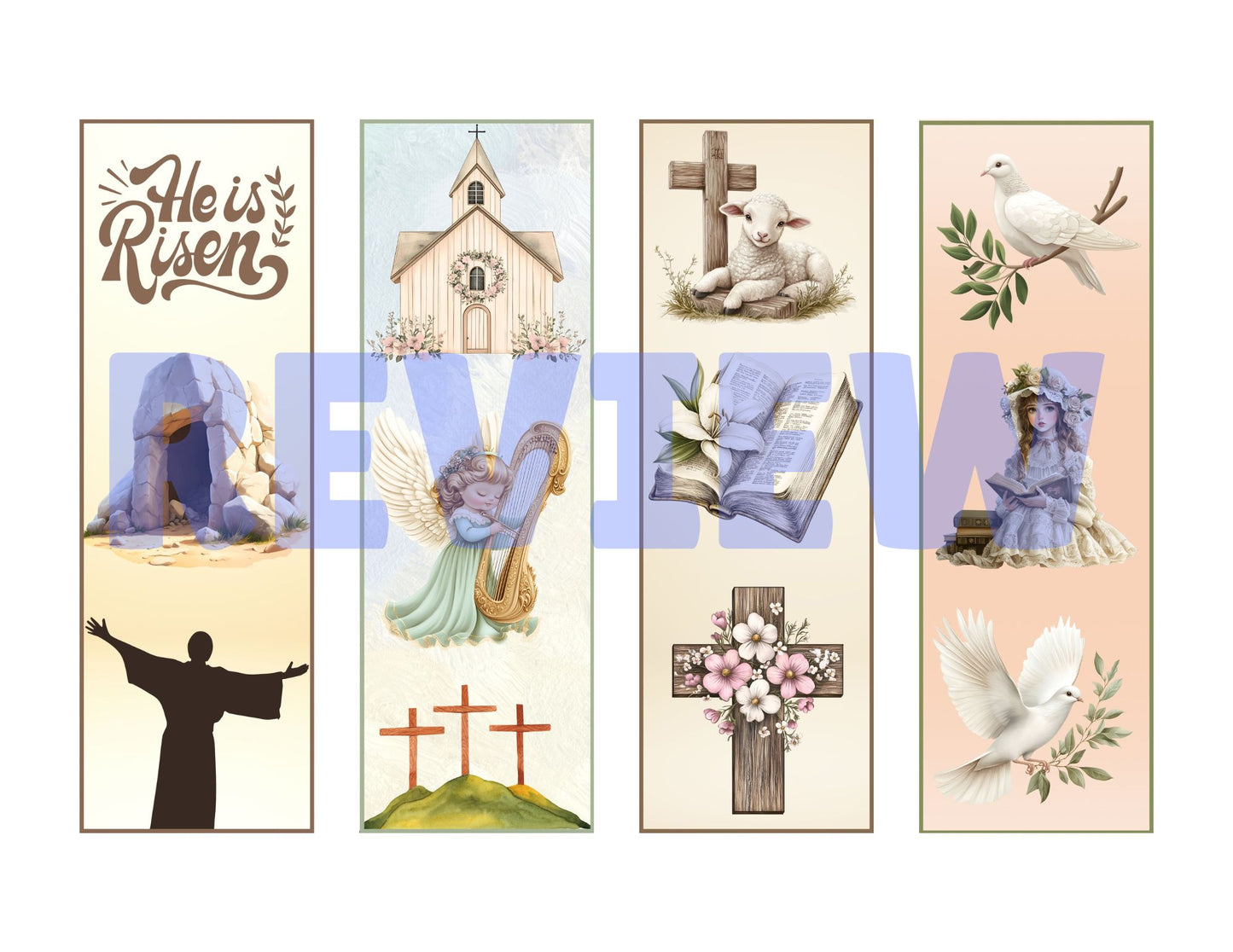 Christian Easter Vintage Bookmarks - Printable Christian Themed Bookmarks
