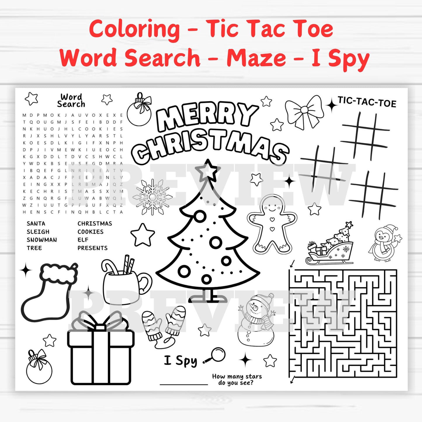 christmas activity mats for kids