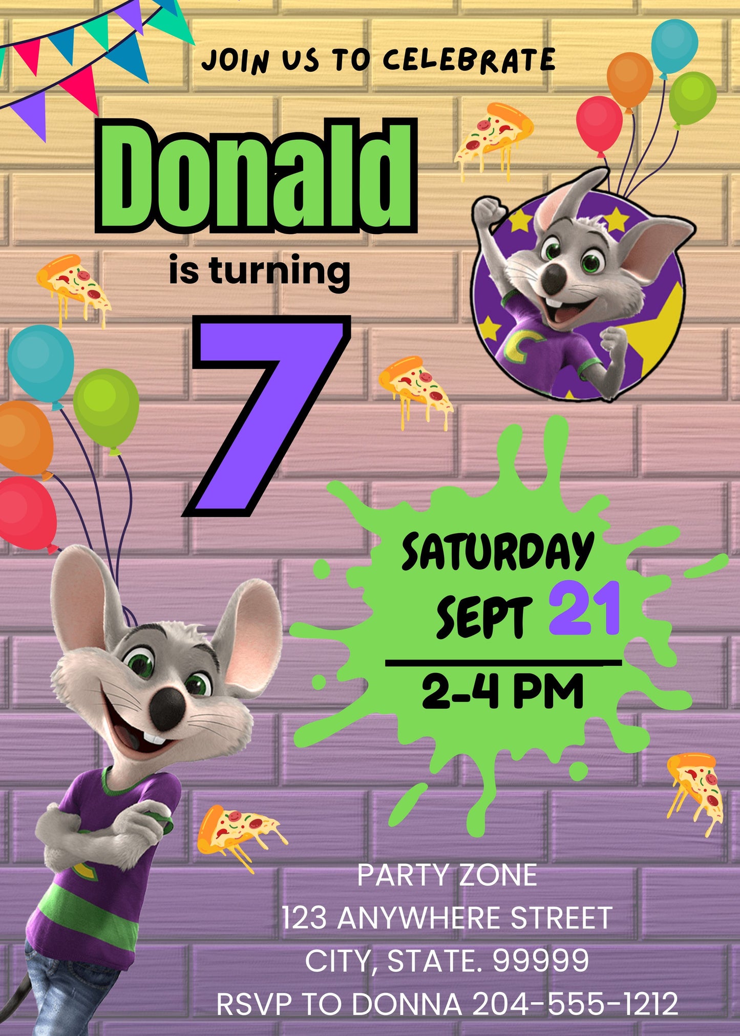 chuck e cheese birthday
