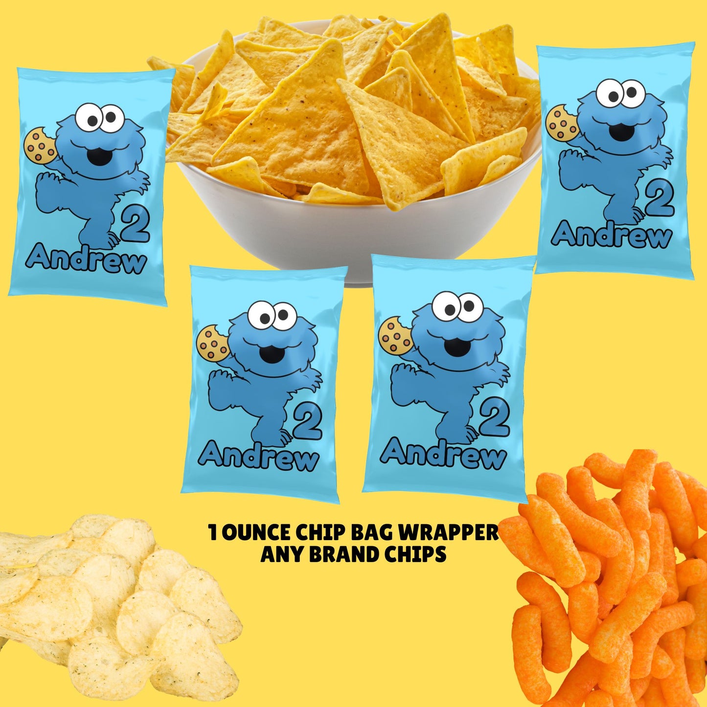 printable cookie monster chip bags