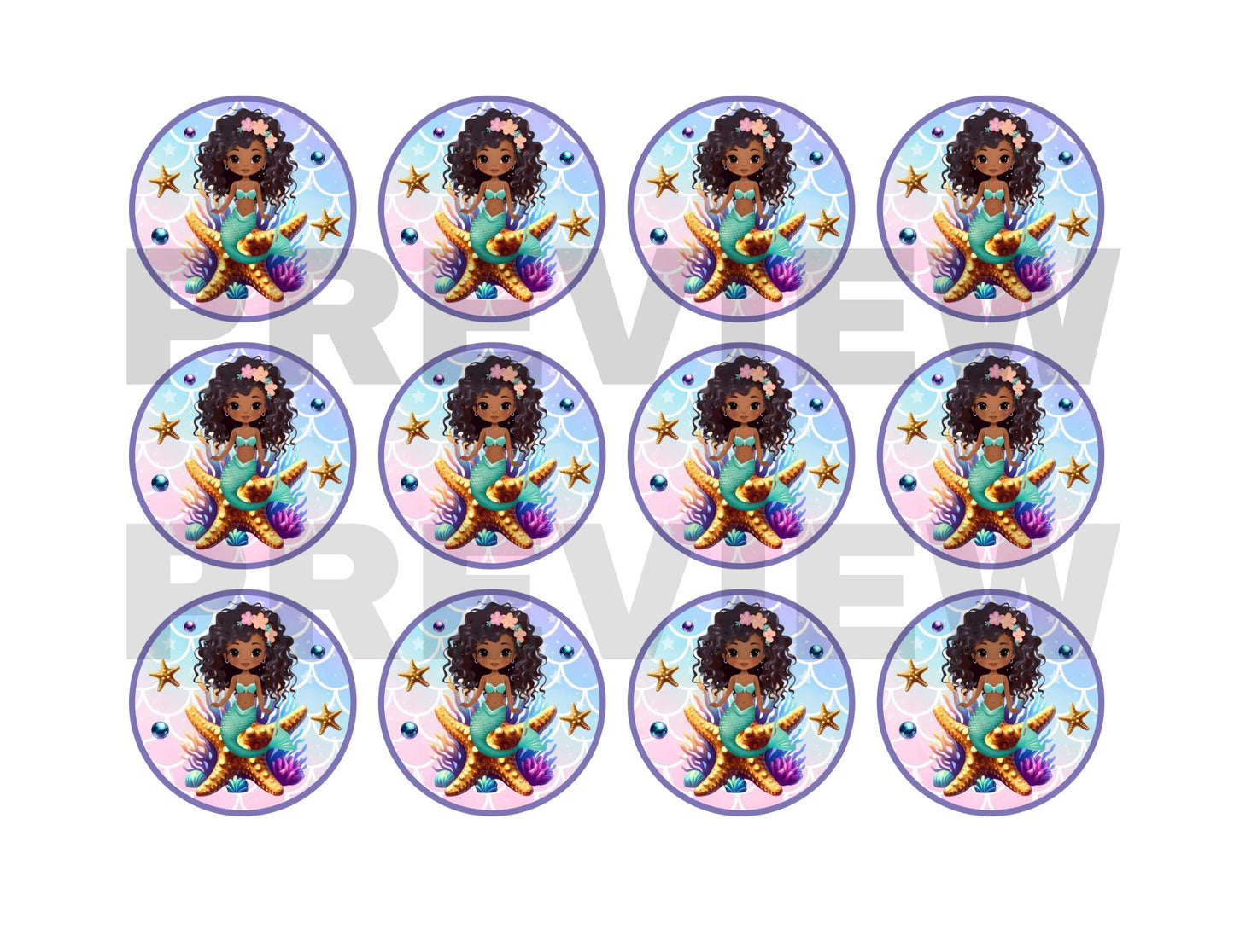 mermaid party cupcake toppers online