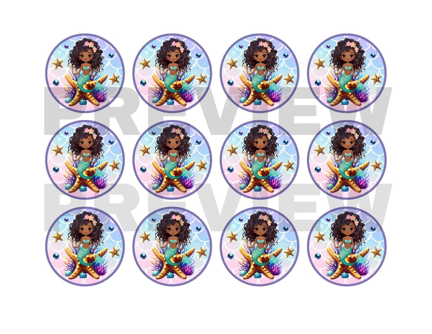 mermaid party cupcake toppers online