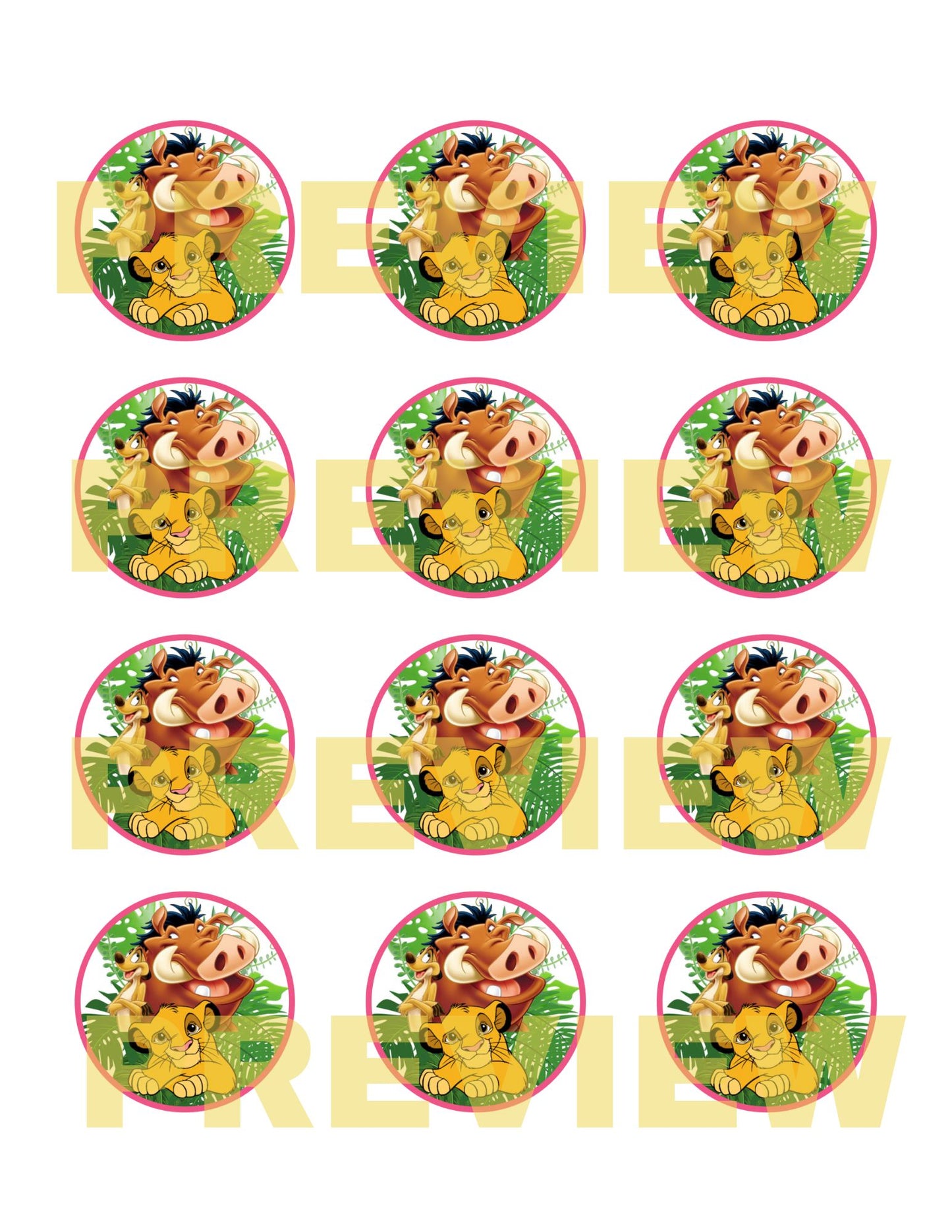 printable lion cupcake toppers online