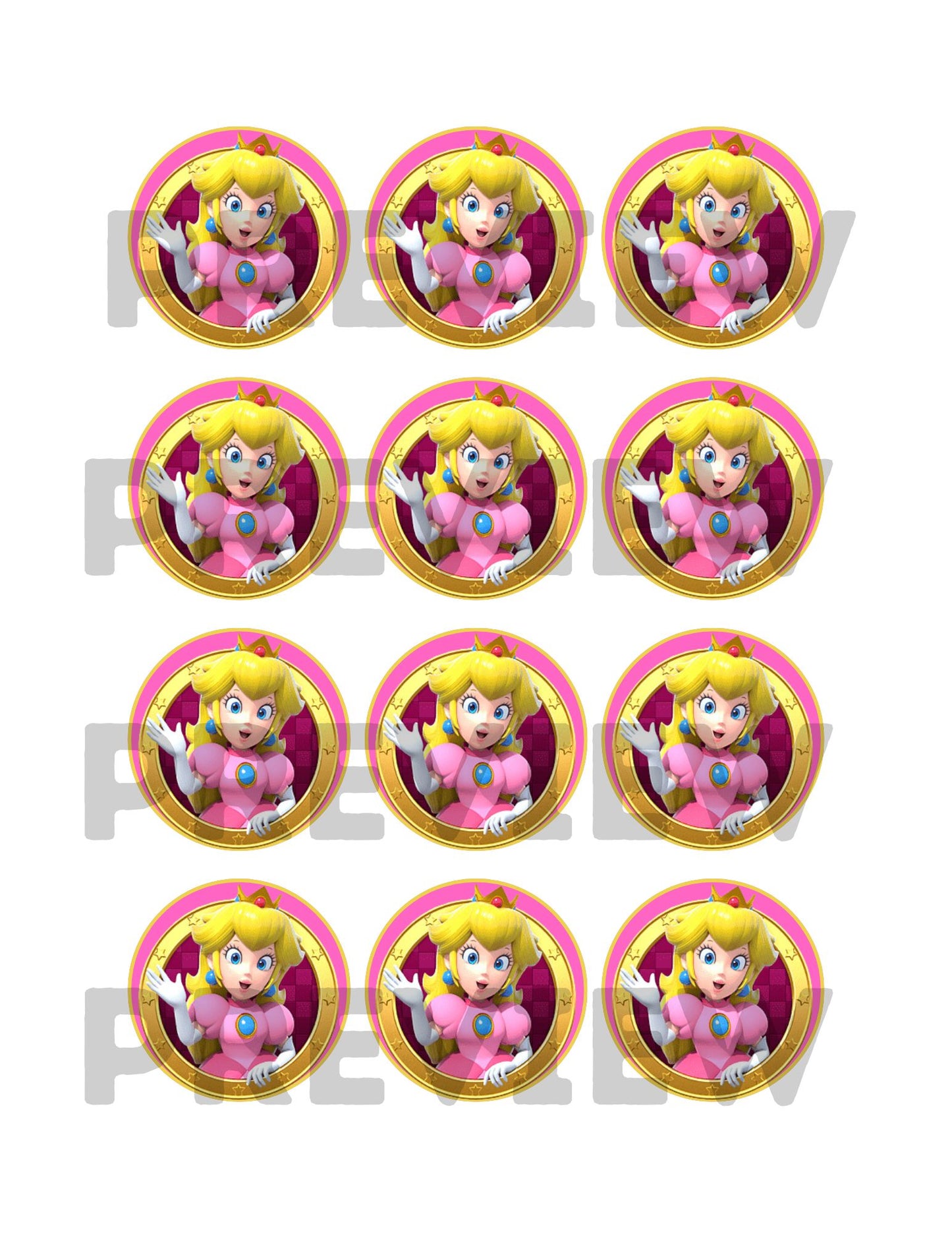 Princess peach printable birthday party supplies