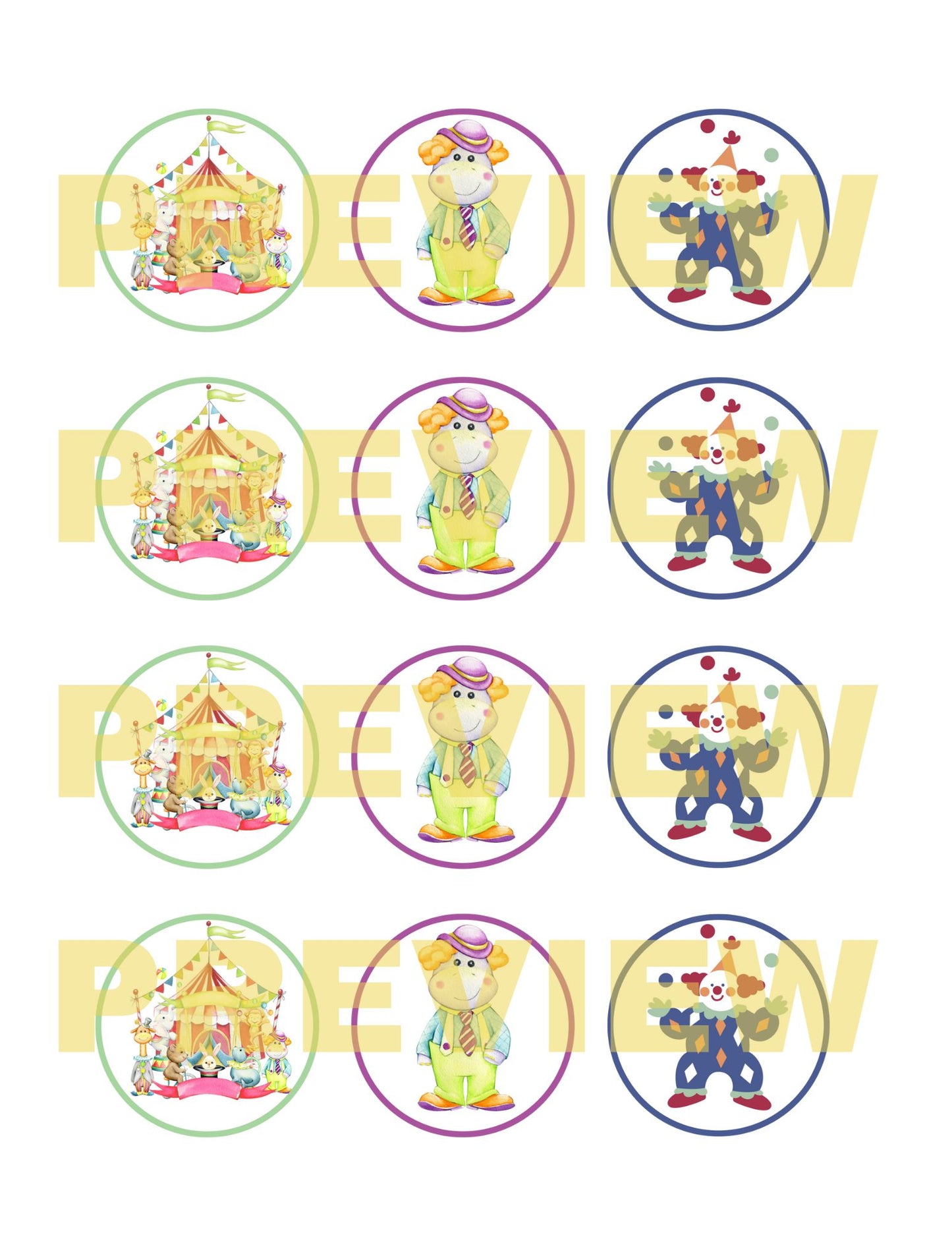 carnival cupcake topper ideas