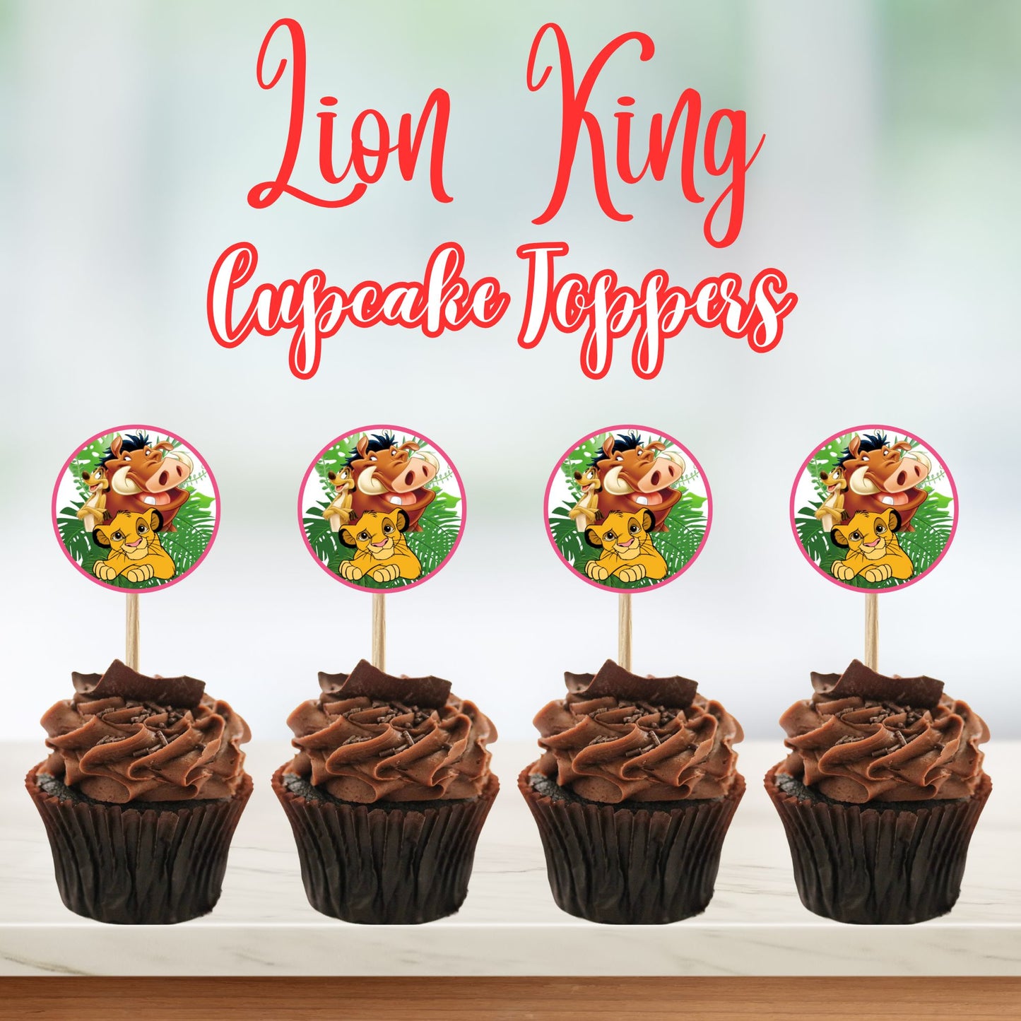 Lion King Cupcake Toppers - Printable Lion King Cupcake Toppers- Instant Download