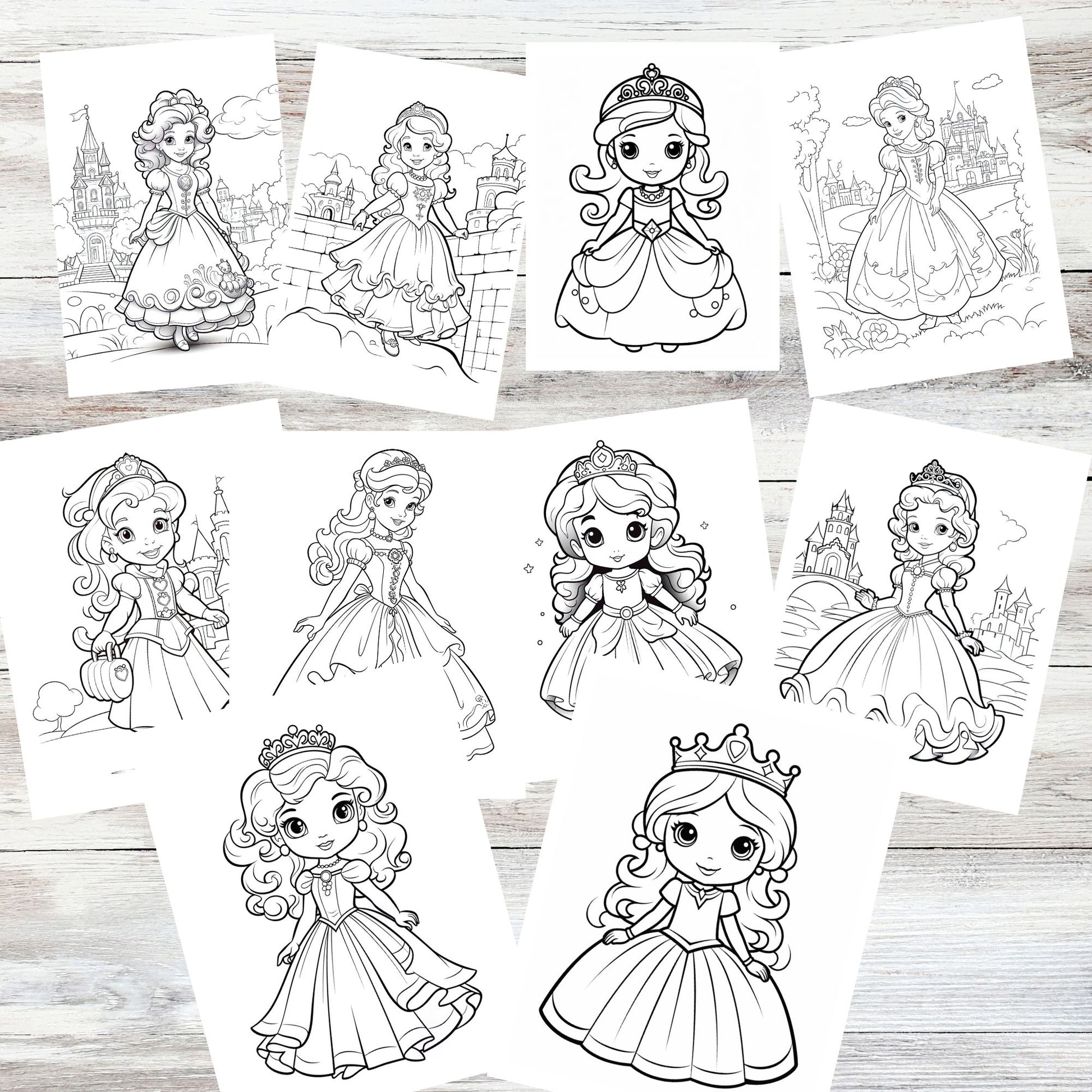 Printable princess coloring
